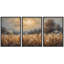 Paysage de prairie fleurie mélancolique, tableau pour chambre, impression giclée sur toile encadrée en 3 pièces - 61 x 91 cm (24 x 36 pouces)-133594824-133594825
