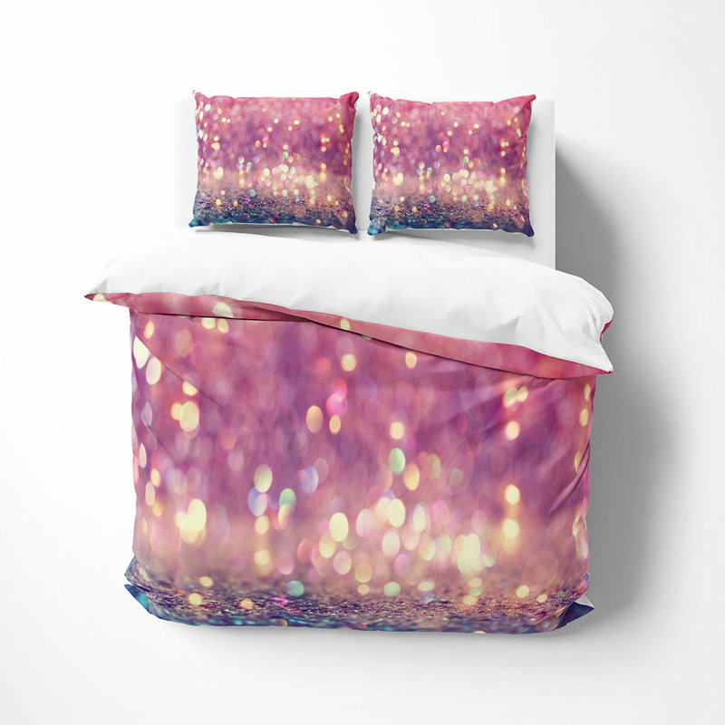 Ensemble de housse de couette et insert 3 pièces en microfibre mauve, Housse de couette de très grande taille + 2 taies