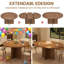 Table de salle à manger extensible ronde 43,3 po à 59 po pour 4 à 6 personnes, table de cuisine peu encombrante avec rallonges amovibles, table de salle à manger ovale pour la salle à manger, la cuisine et le salon-2096549006