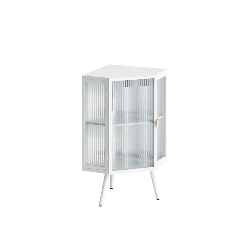Armoire de salle de bain 22,25 "avec porte en verre trempé et tablettes de rangement pour la salle de bain