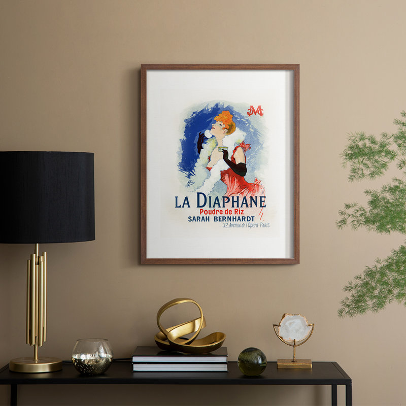 La Diaphane Framed Print - Solid Wood, 11" H x 9" W, Walnut