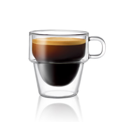 JoyJolt Stoiva Stackable Double Wall Espresso Glasses, 5oz.