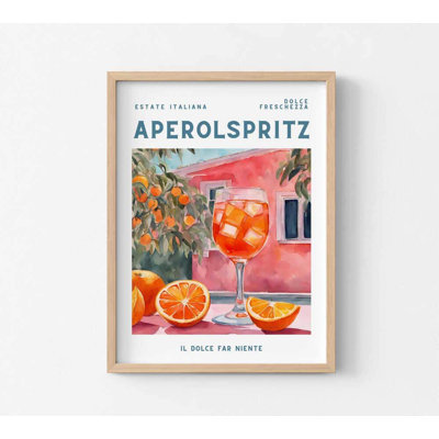 Aperol Spritz Art Print: Citrus Cocktail Illustration