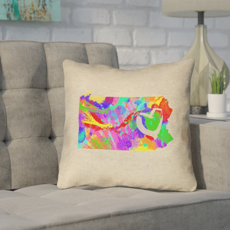 Coussin extérieur Katelyn Smith Pennsylvania Love, 20 po x 20 po