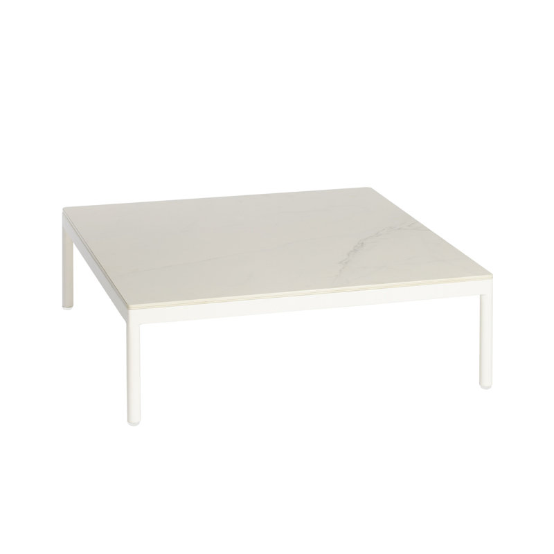 Table basse à accoudoirs, Blanc céramique, Blanc, 9.75"