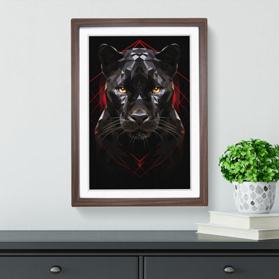 Panther Geometric No.2 - Single Picture Frame Print on Wood