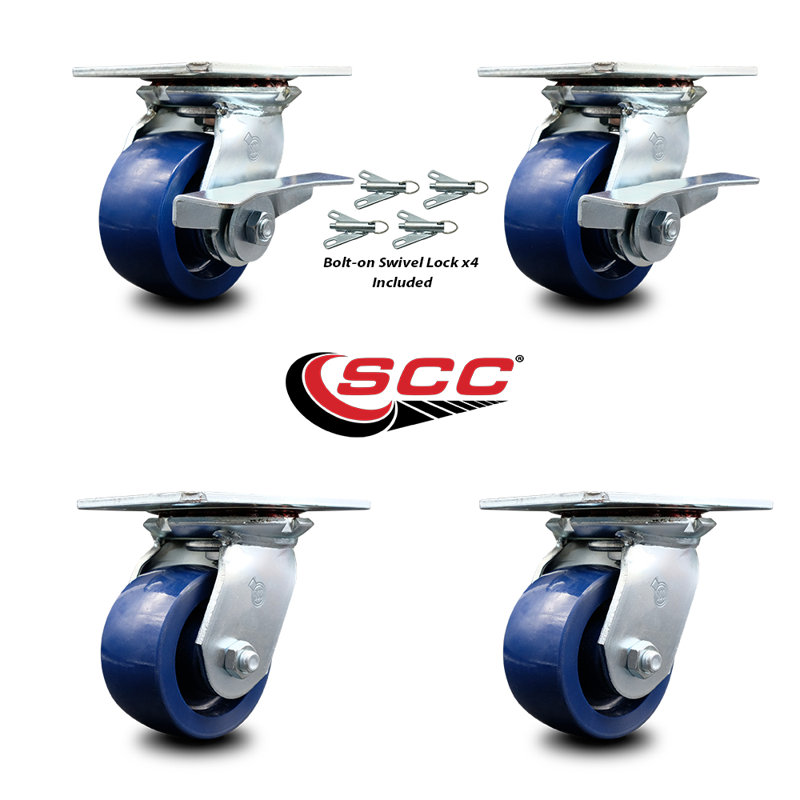 4 Piece Solid Poly Caster Set