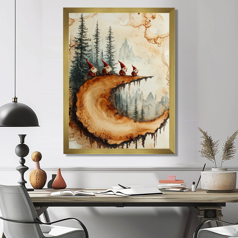 Gerbrich - Abstract Wall Art, 20" H x 12" W, Single Picture Framed Print, Gold