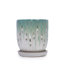 Ensemble de pots à fleurs en céramique faits à la main dégradé vert et blanc (7,48 po x 5,51 po et 8,07 po x 6,1 po)