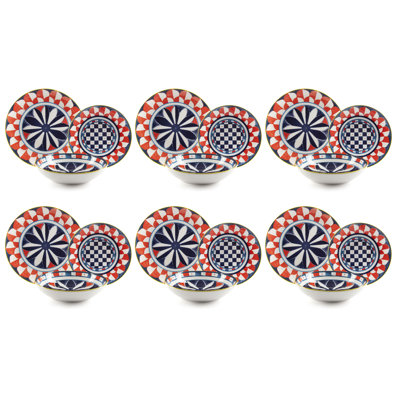 Porcelain China Dinnerware Set 18 Piece - Service for 6