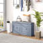 Banc de rangement pour chaussures, banc d'entrée avec coussin, 2 tiroirs, banc de rangement avec repose-pieds-1130806764
