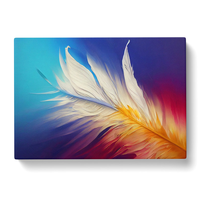 Harmonious Bird Feathers - Wrapped Canvas, 35cm H x 50cm W x 3cm D