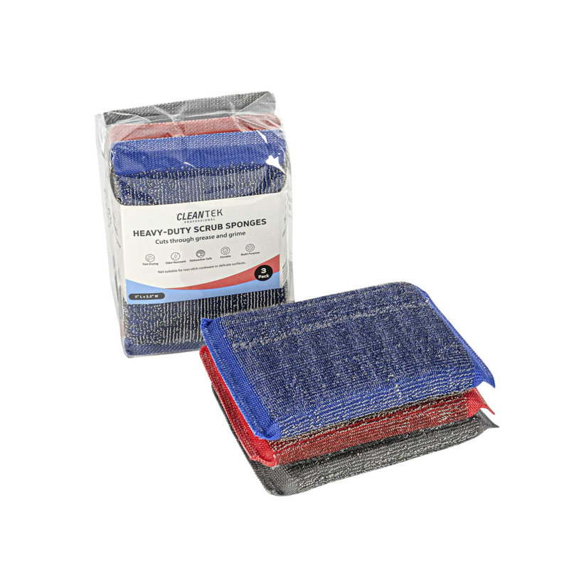 Éponges à récurer en acier inoxydable 3 pièces 5,1 x 3,5 pouces
