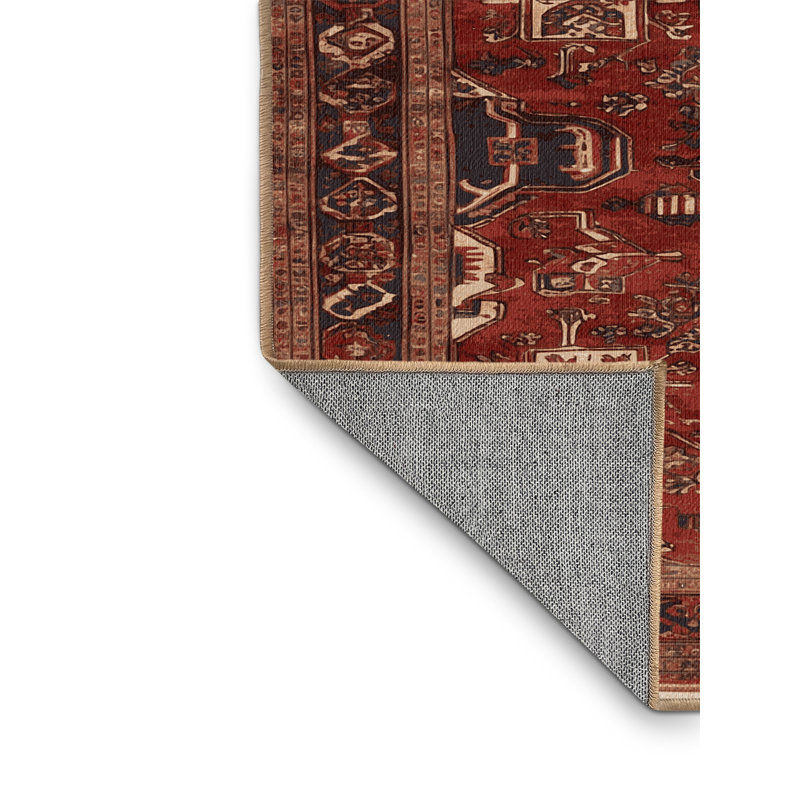 Tapis brun lavable à la machine, Rond 7 pi