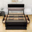 Grand lit plateforme 4 tiroirs en bois avec range-chaussures Caiyden-268525865