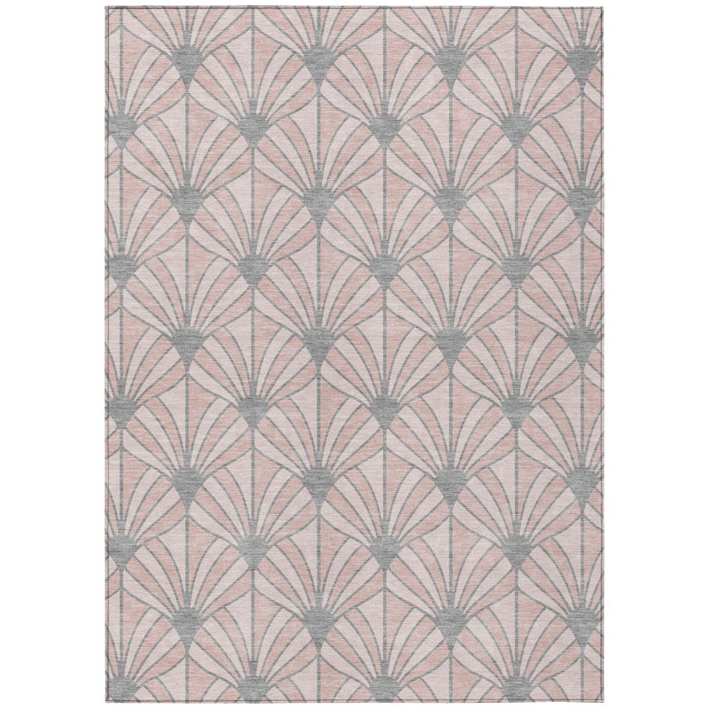 Machine Washable Indoor/Outdoor Lipman ACN2426 Mid-Century Modern Rug, Rectangle 10' x 14'
