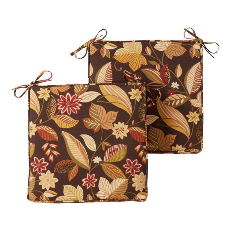 Sunbrella Outdoor Dining Chair Seat Pad, Timberland Floral