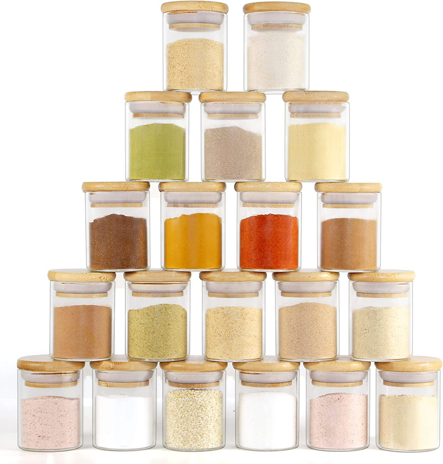 4 Oz. Glass Spice Jars With Bamboo Lid Eco Kitchen Collection