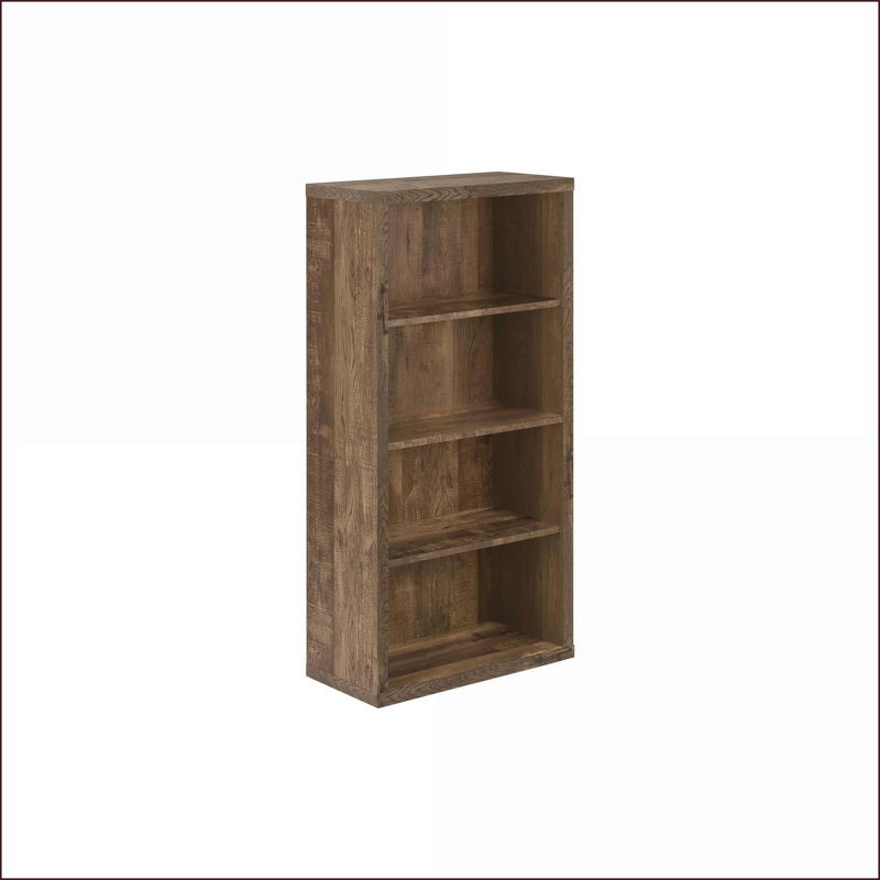 Bibliothèque 5 niveaux brun noyer moderne | Tablettes réglables H 47,5 po | Panneau de particules, Brun