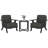 Outdoor Aluminum 3-piece Armchair Set with End Table-Gray-122710928