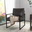 64cm Wide Modern Faux Leather Upholstered Accent Armchair with Metal Legs (Set of 2)