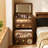 Mid‑Century Modern Solid Wood Flip‑Top Vanity Table with Vanity Stool