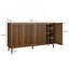 Console en bois avec 2 armoires, tablettes ajustables