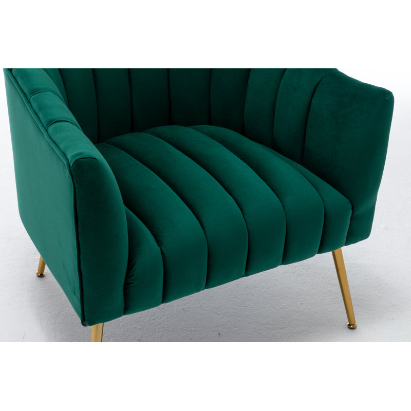 Velours capitonné large de 28 po Murrow, Velours vert, 1