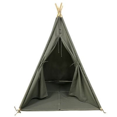 Alba Sunny 120cm W x 120cm D Indoor Cotton,Spruce Wood Triangular Play Tent