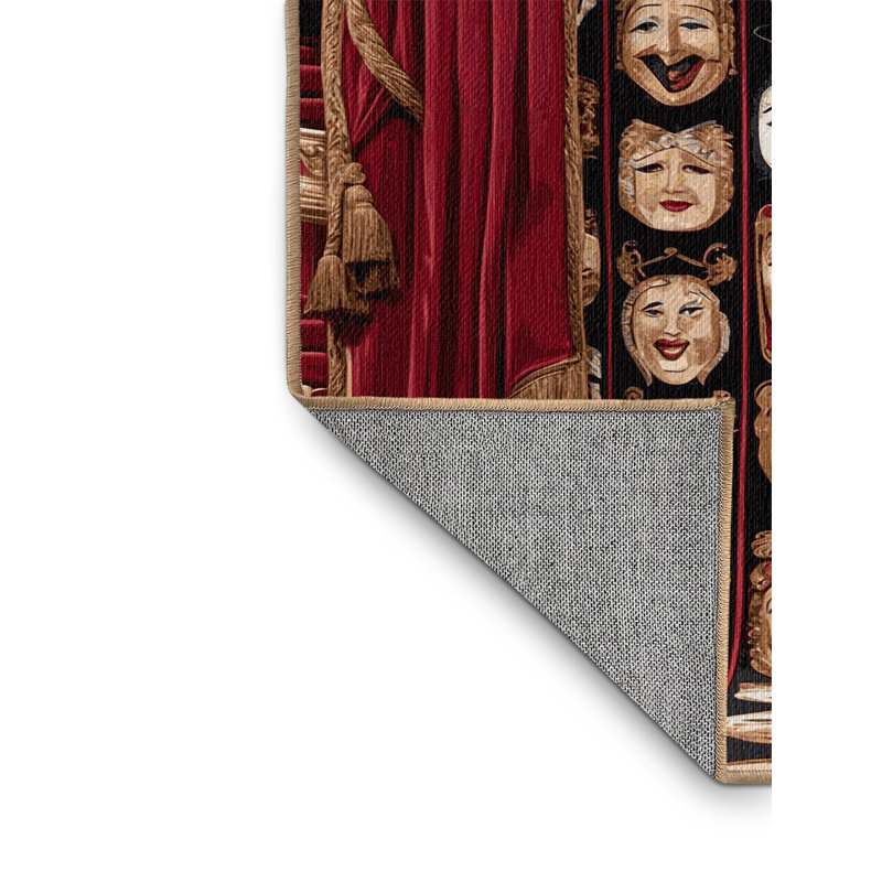 Washable Opera and Theatre Themes Music Area Rug, Square 5'