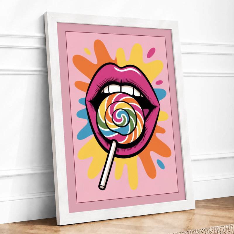 Playful Pop Mouth Pop Art - Print, A3 - 42.0 x 29.7 cm, White