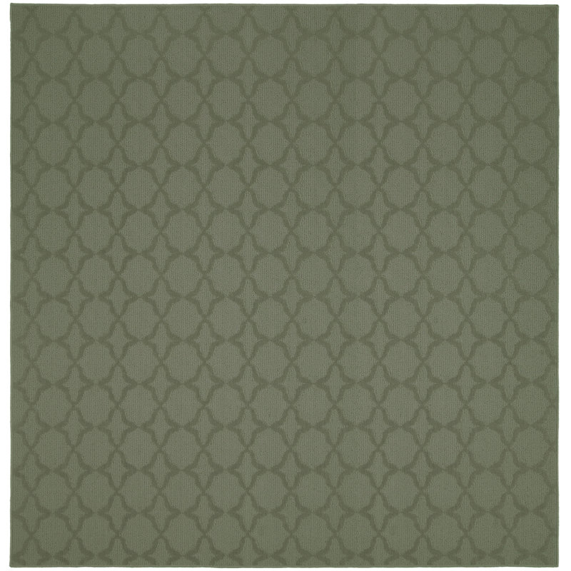 Tapis touffeté à motif géométrique sauge Togut, Carré 12 po