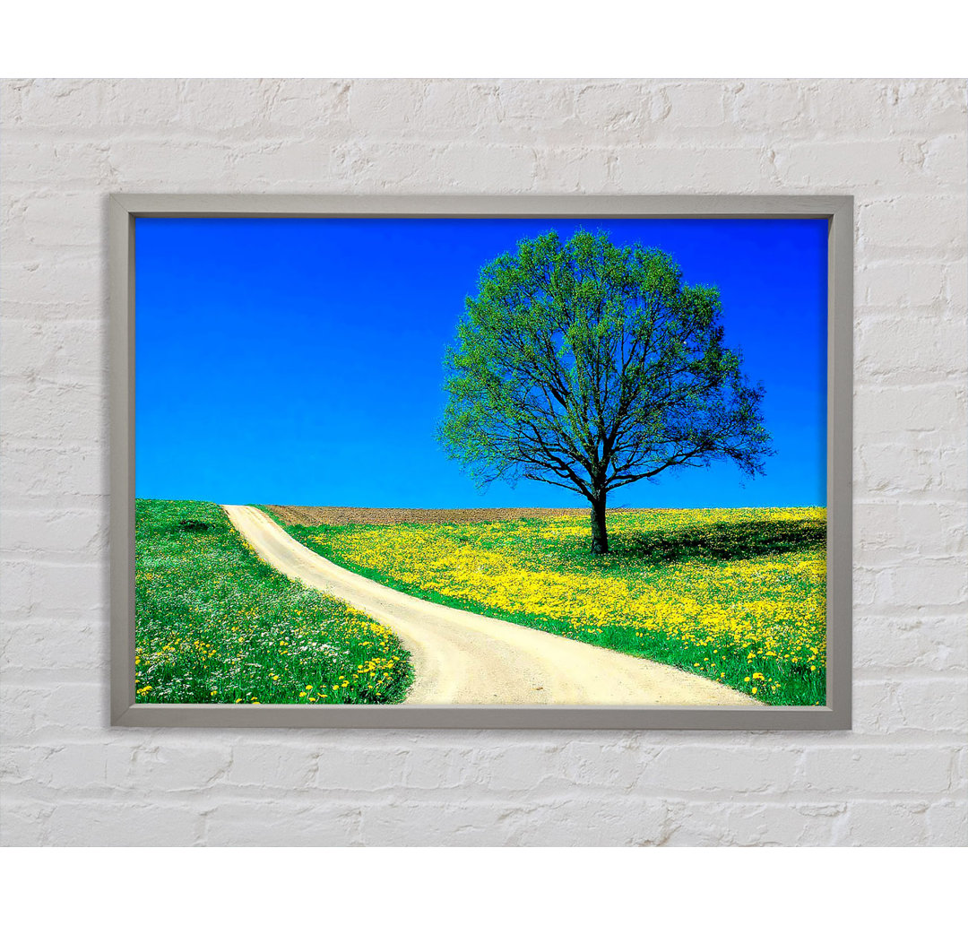 The Lonely Tree Road - Einzelner Bilderrahmen Kunstdrucke auf Leinwand