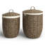 Seagrass Handmade Decorative and Functional Storage Basket with Liner and Matching Tops-1459274902