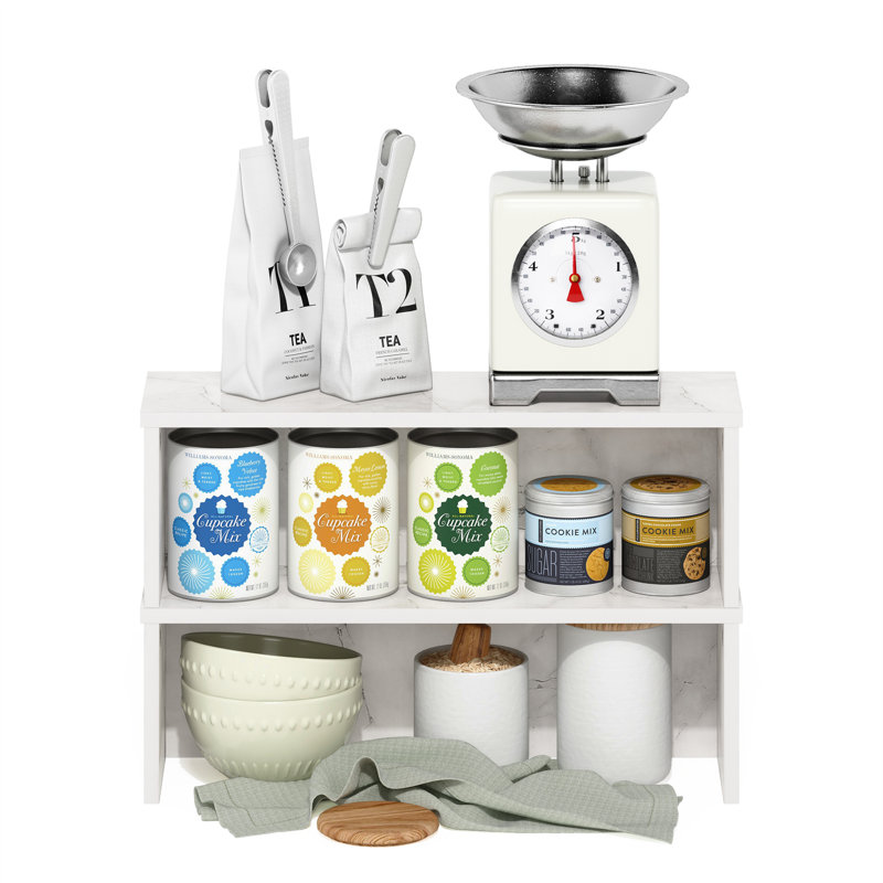 Bagdat Wood Kitchen Counter Stackable Organizer Shelf, 18-Inch