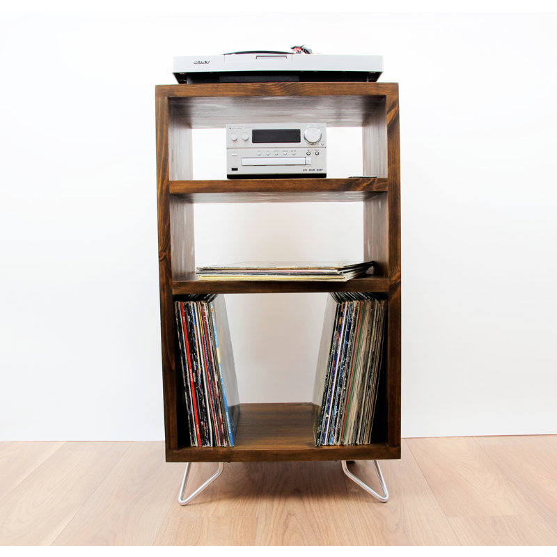 Record Player Stand, Vinyl LP Record Storage, Hifi Rack, Turntable Unit, Vinyl Storage Furniture, Teak