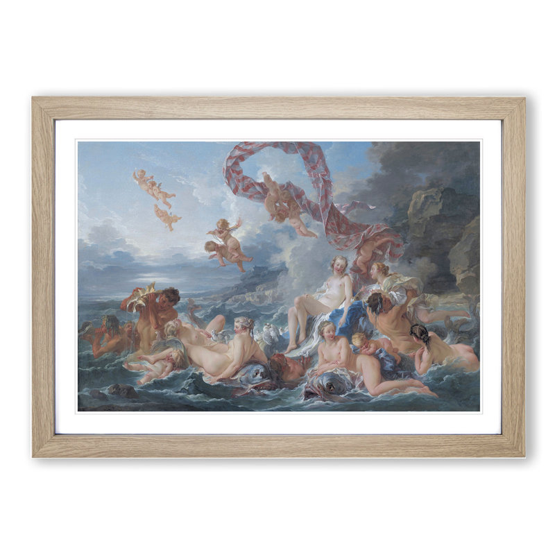 The Triumph of Venus by Francois Boucher - Picture Frame Painting, Oak Framed, 36cm H x 48cm W x 2cm D