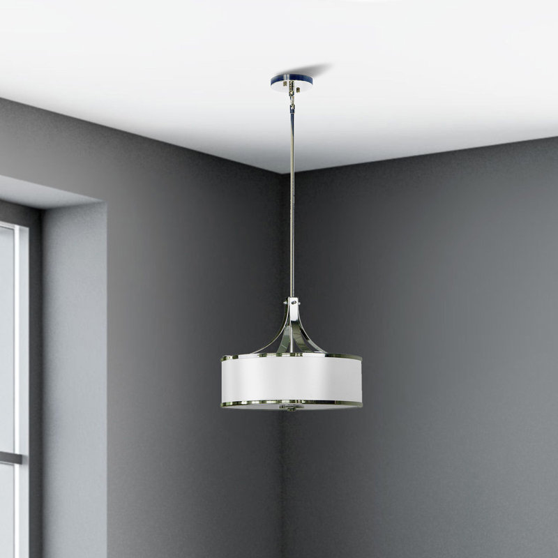 Luminaire suspendu cylindrique à 3 lumières, Blanc immaculé