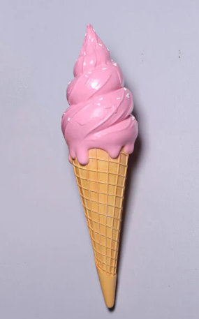 Shaelynn Hanging Dipped Ice Cream Twist Statue, Pink/Tan