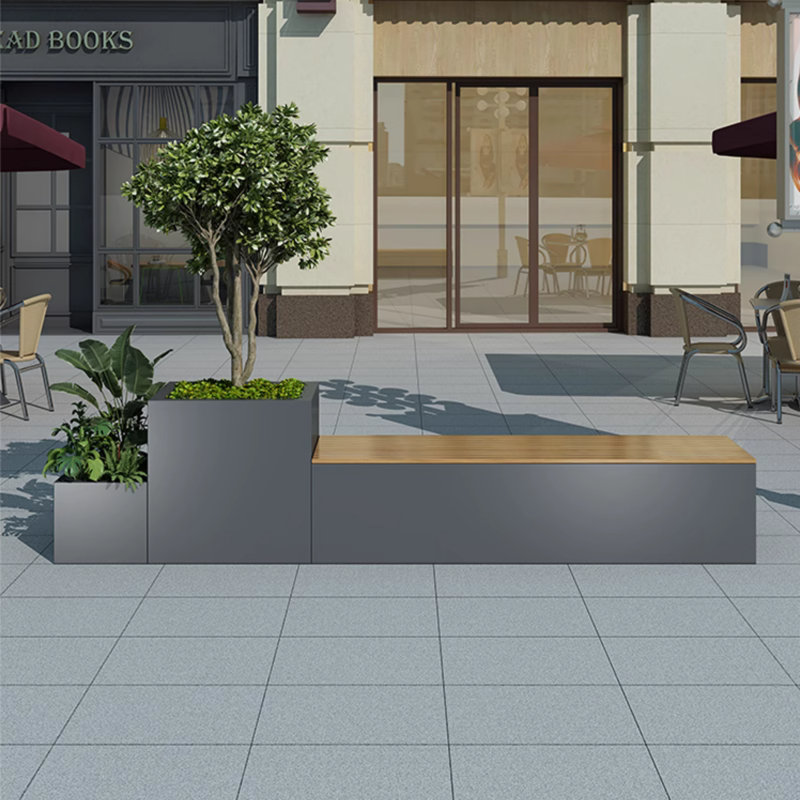Diviseur de jardin et de jardin en fer pour espaces extérieurs, H 27,56 po x l 94,49 po x P 15,75 po, Gris