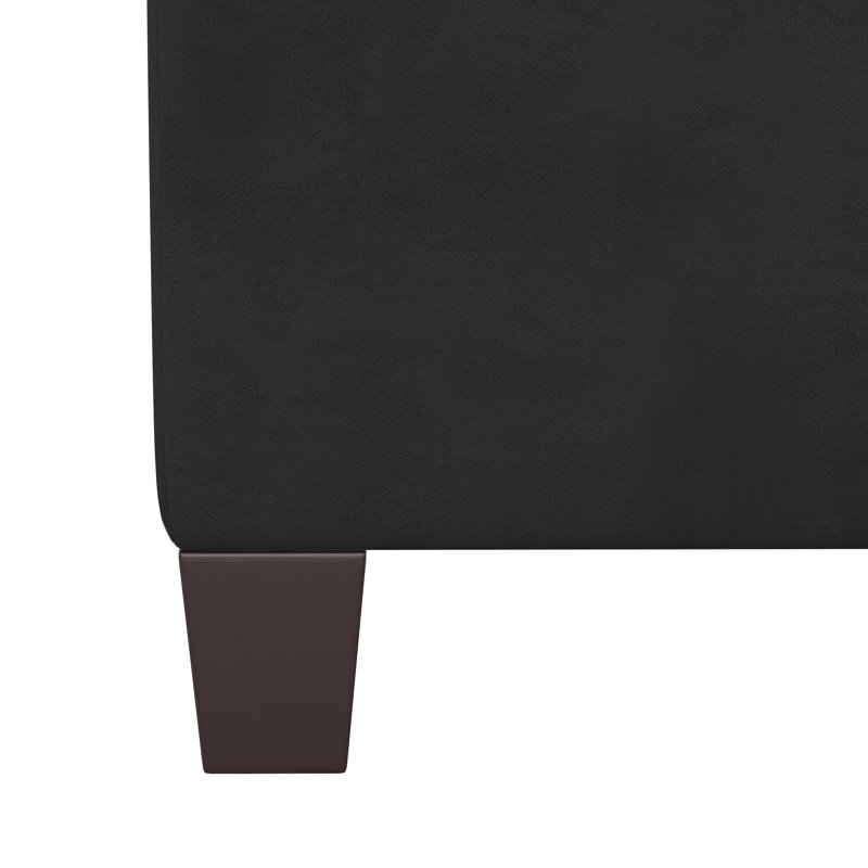 Connie Upholstered Ottoman, Classic Black Performance Velvet