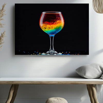Canvas A Meticulously Crafted Wine Glass With Its Elegantly Tapered Silhouette Wall Art And A Flawlessly Smooth Crystalline Surface Canvas Wall Art