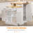 Kitchen Island With Storage Cabinet And 2-Level Rubber Wood Tabletop, Island Table With Adjustable Shelves And Drawers