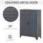Armoire de rangement en acier de style industriel Heslin, organisateur de rangement en métal avec tablettes réglables à 2 niveaux pour le salon ou le bureau à domicile-1187779332