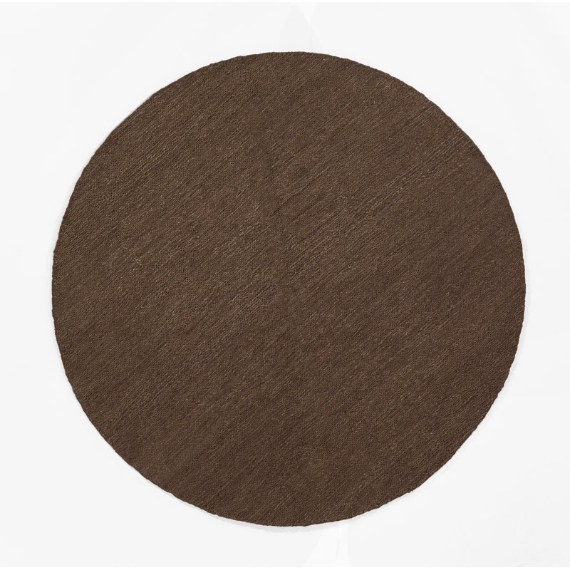 Area Rug in Dark Brown, Round 6'