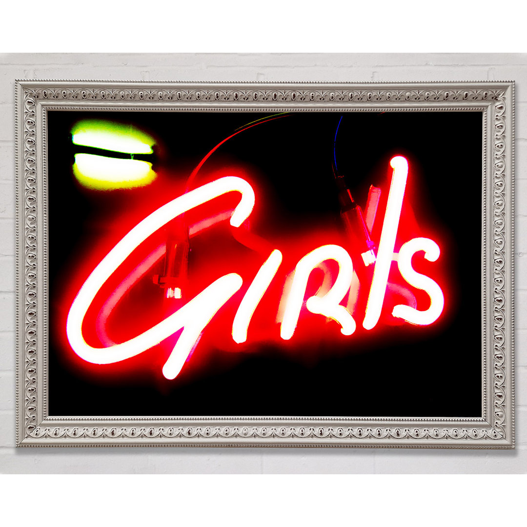 Neon Girls Schild - Einzelner Bilderrahmen Kunstdrucke