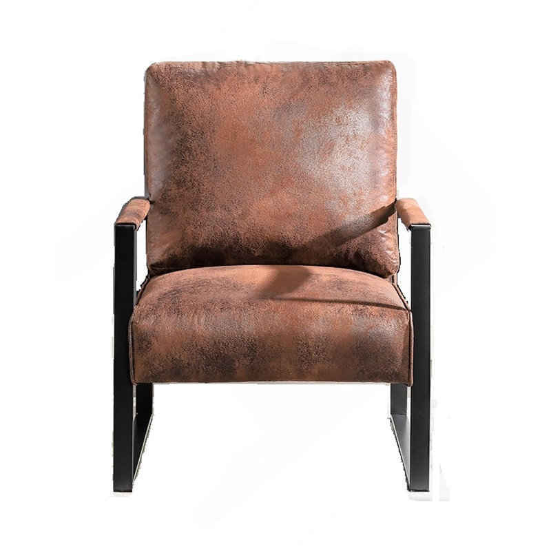 Fauteuil d'appoint Classic Mid Century Modern, Microfibre/microsuède brun