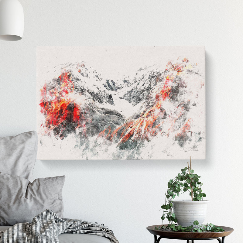 Alpenglow Upon The Mountains - Wrapped Canvas, 50cm H x 76cm W x 3cm D