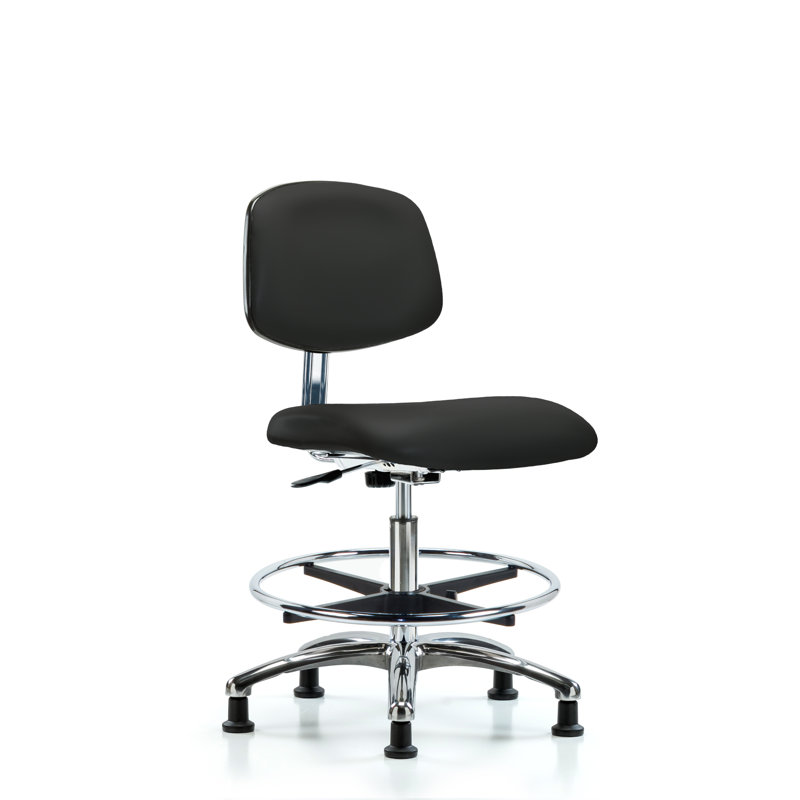 Yareli Drafting Chair, Black, Glides
