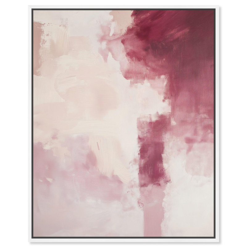 «Rose Mist I Canvas Pastel Abstracts» par Art Remedy, H 21 po x l 17 po, Cadre flottant blanc